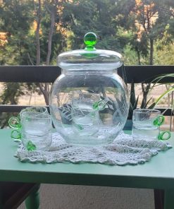 Ponchera de cristal con 9 tazas