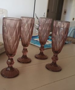 Copas diamante 24 unidades color rosa humo: