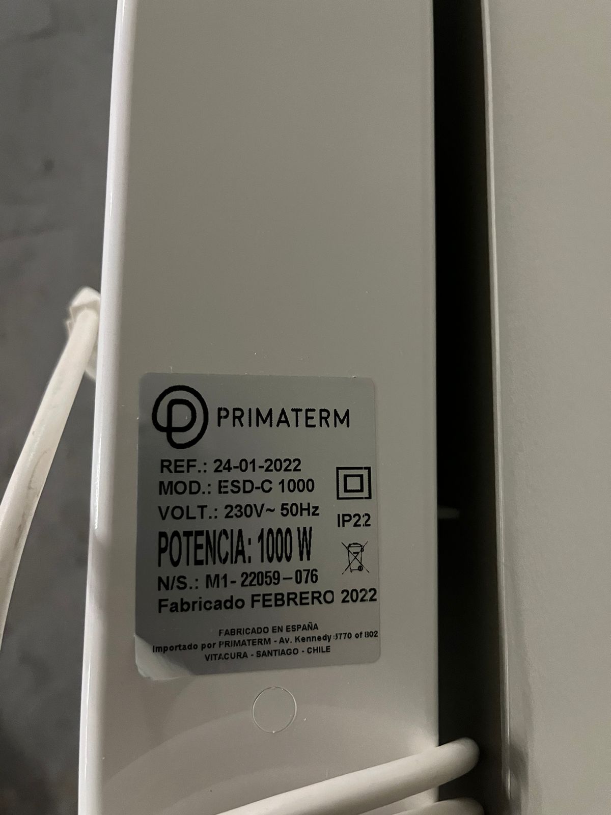 Calefactor eléctrico de muro Primaterm - Imagen 3