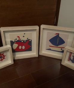 Set 4 cuadros blancos niño