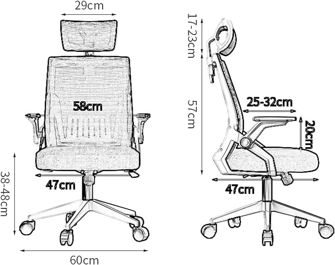 Silla de escritorio ergonómica blanca - Imagen 5