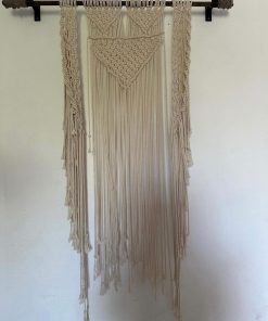 Telar en macrame blanco
