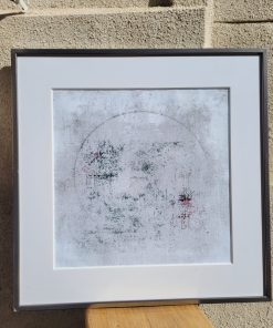 Cuadro abstracto plateado