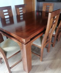 Juego comedor con 6 sillas madera roble