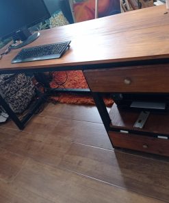 Escritorio madera roble con fierro