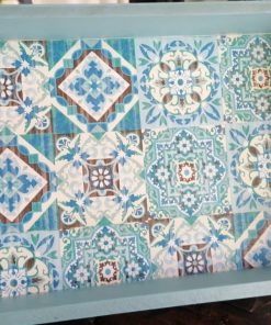 Bandeja de desayuno mosaico azul