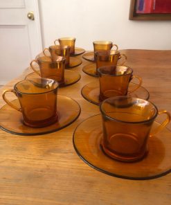 Juego de café Duralex Francia 16 piezas color ámbar