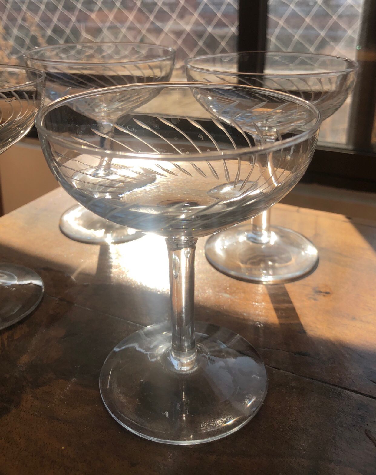 6 copas champagne Cristalería Yungay