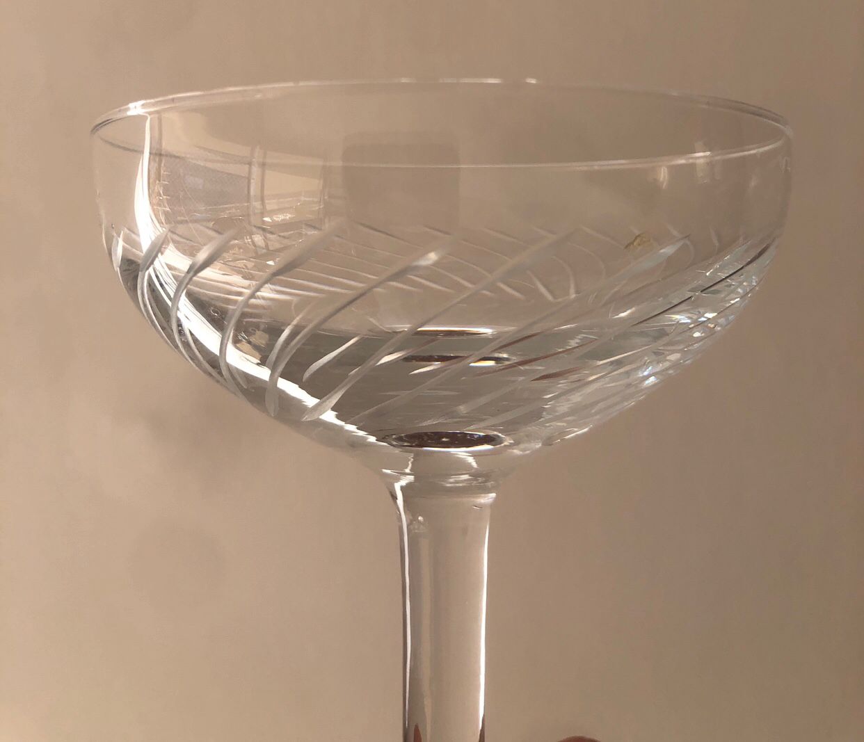 6 copas champagne Cristalería Yungay - Imagen 4