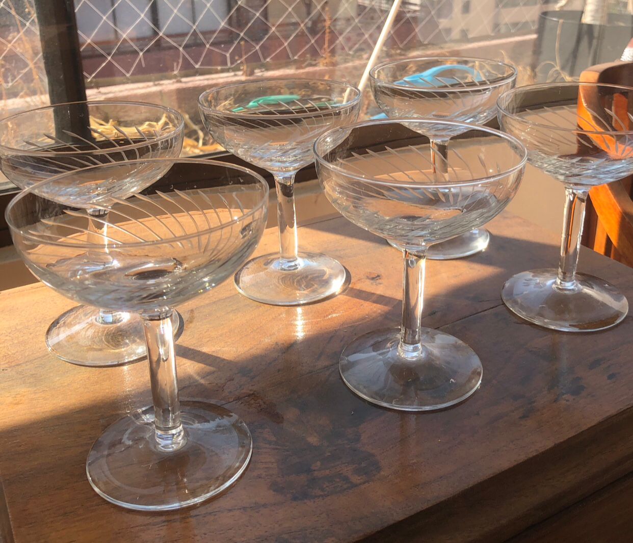 6 copas champagne Cristalería Yungay - Imagen 5
