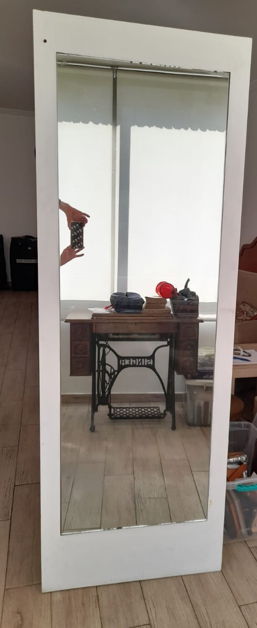 Espejo marco madera blanco