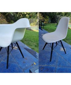 Juego 2 sitiales y 2 sillas Eames
