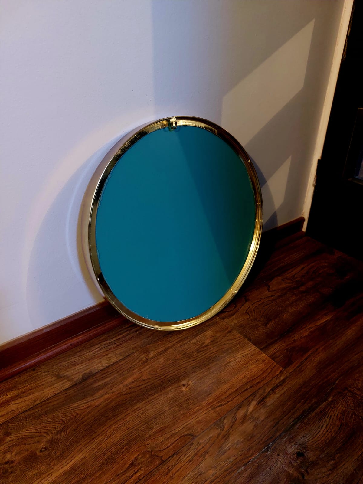 Espejo redondo marco metal dorado - Imagen 3