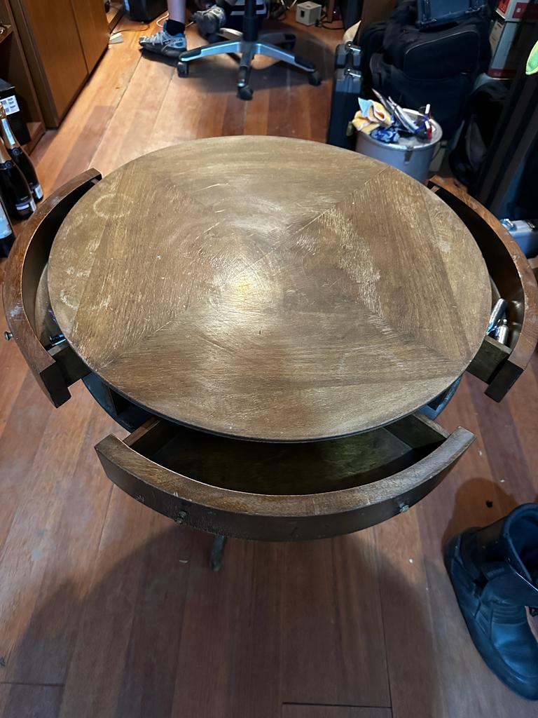 Mesa redonda costurero 4 cajones - Imagen 2