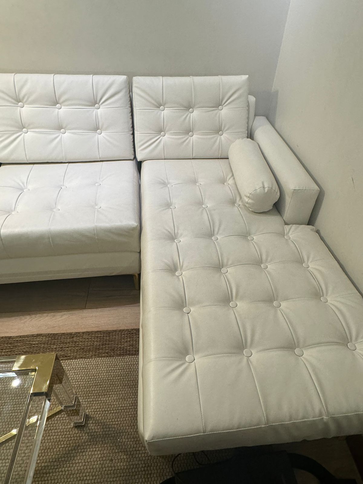 Sofá seccional cuerina blanco - Imagen 3