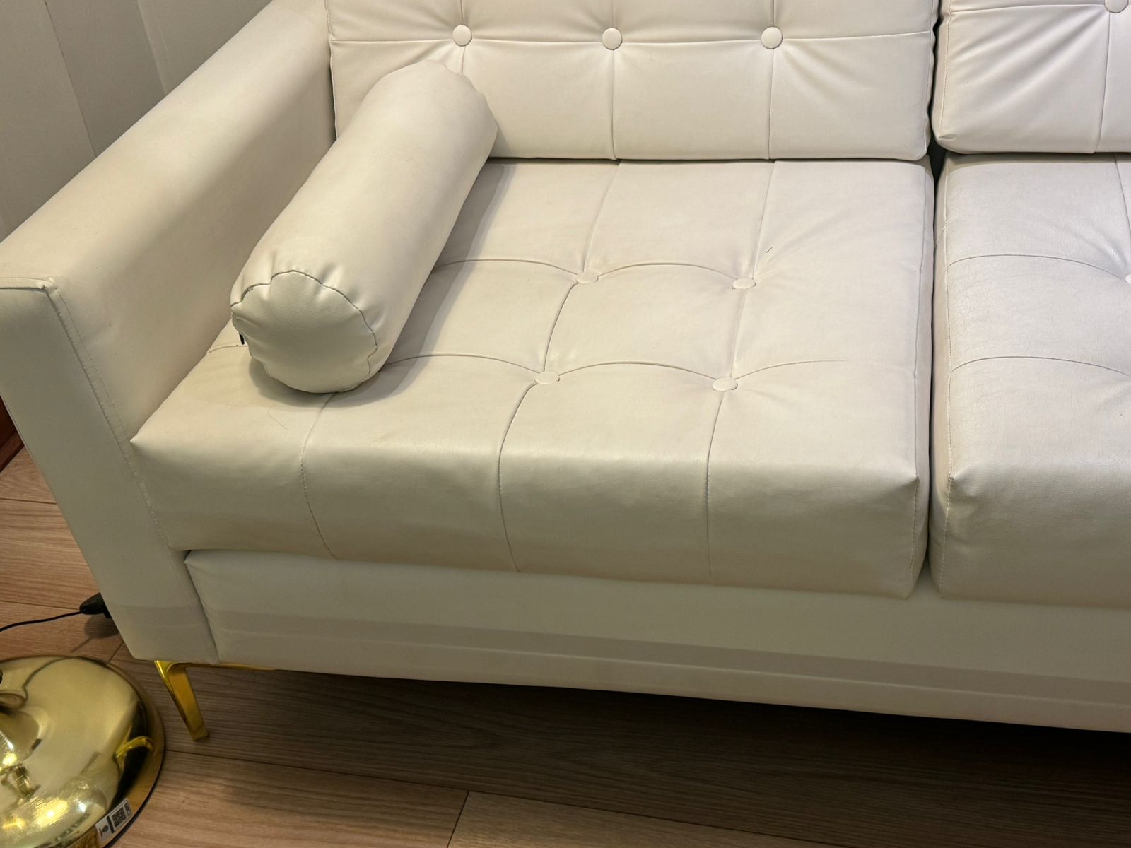 Sofá seccional cuerina blanco - Imagen 4