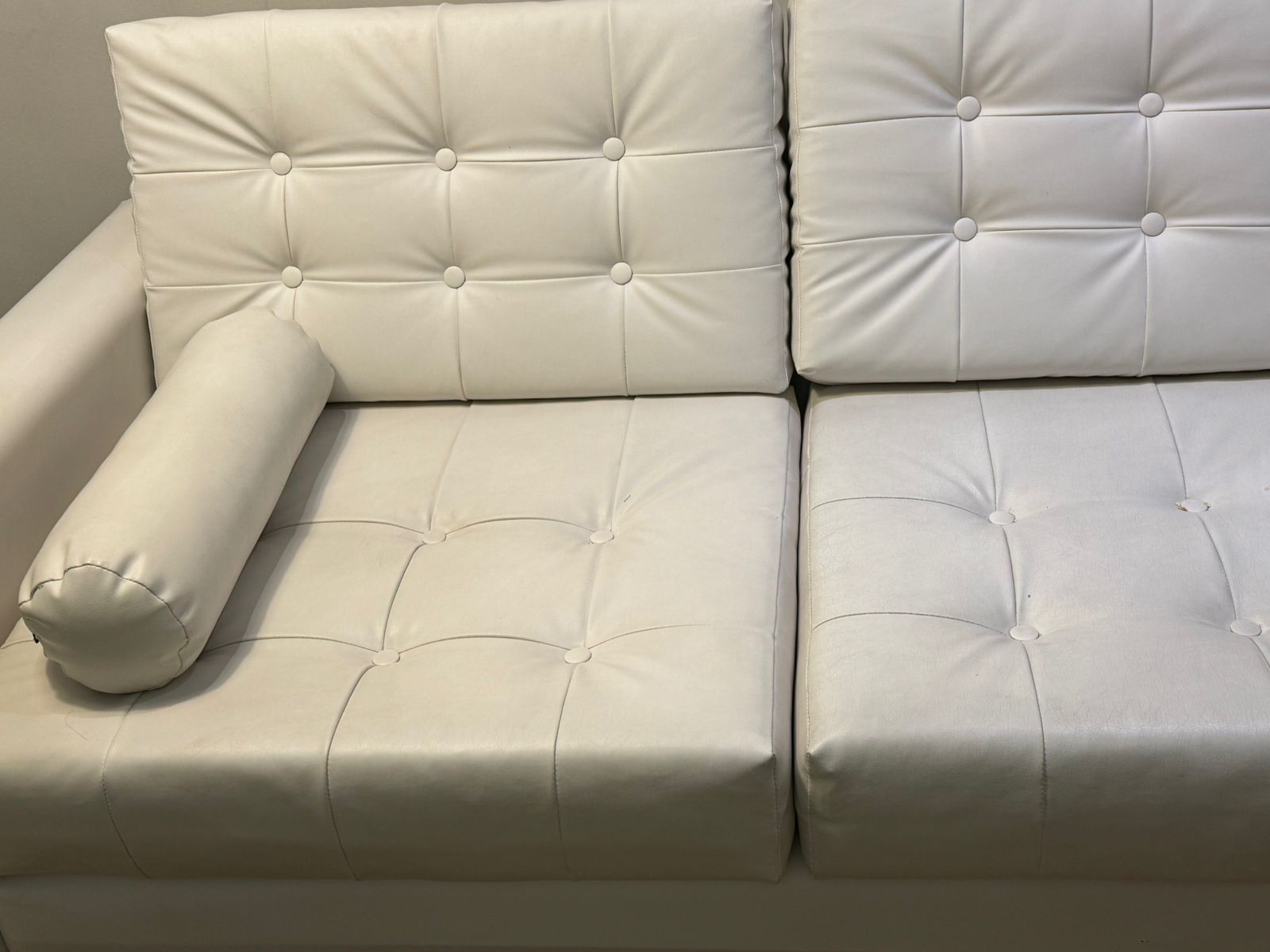 Sofá seccional cuerina blanco - Imagen 6