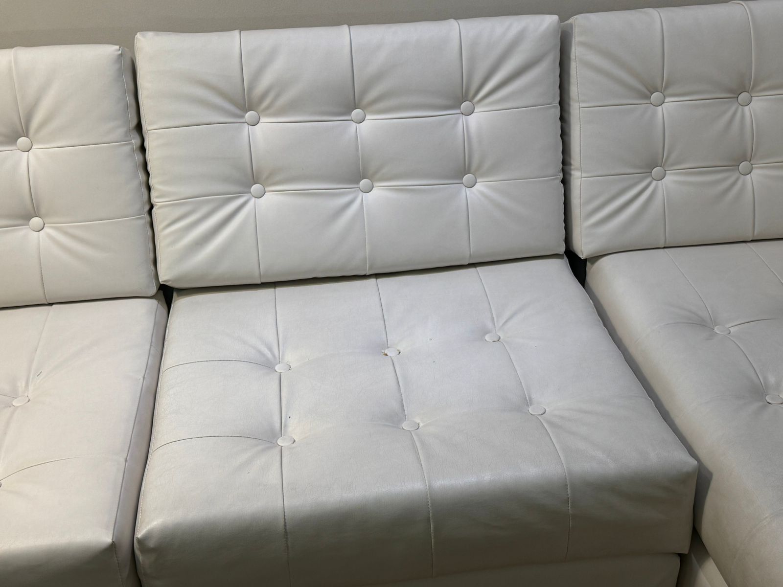 Sofá seccional cuerina blanco - Imagen 8