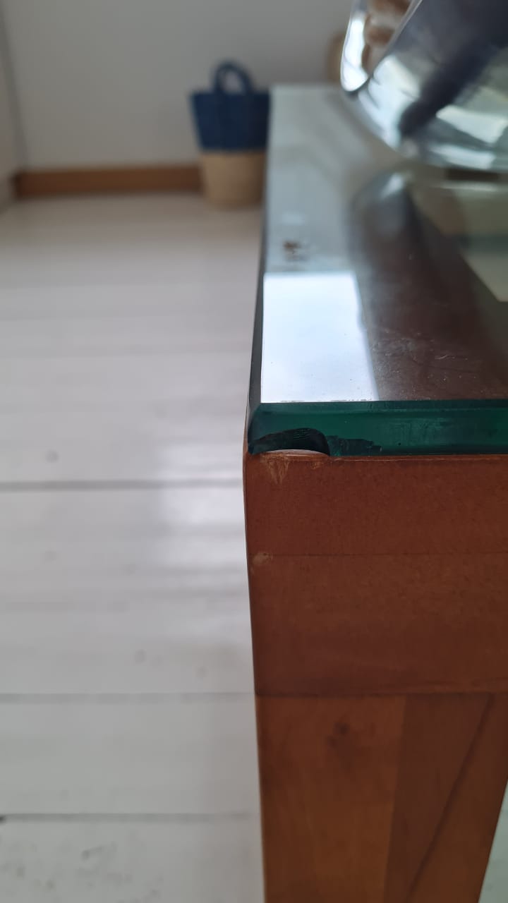 Mesa de centro vidrio y madera - Imagen 3