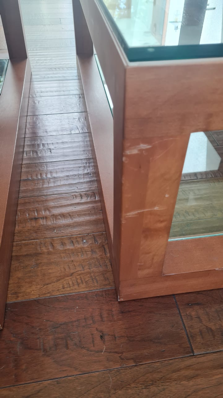 Mesa de centro vidrio y madera - Imagen 4