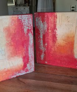 Par canvas tonos rojos