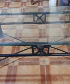 Mesa de centro fierro y vidrio