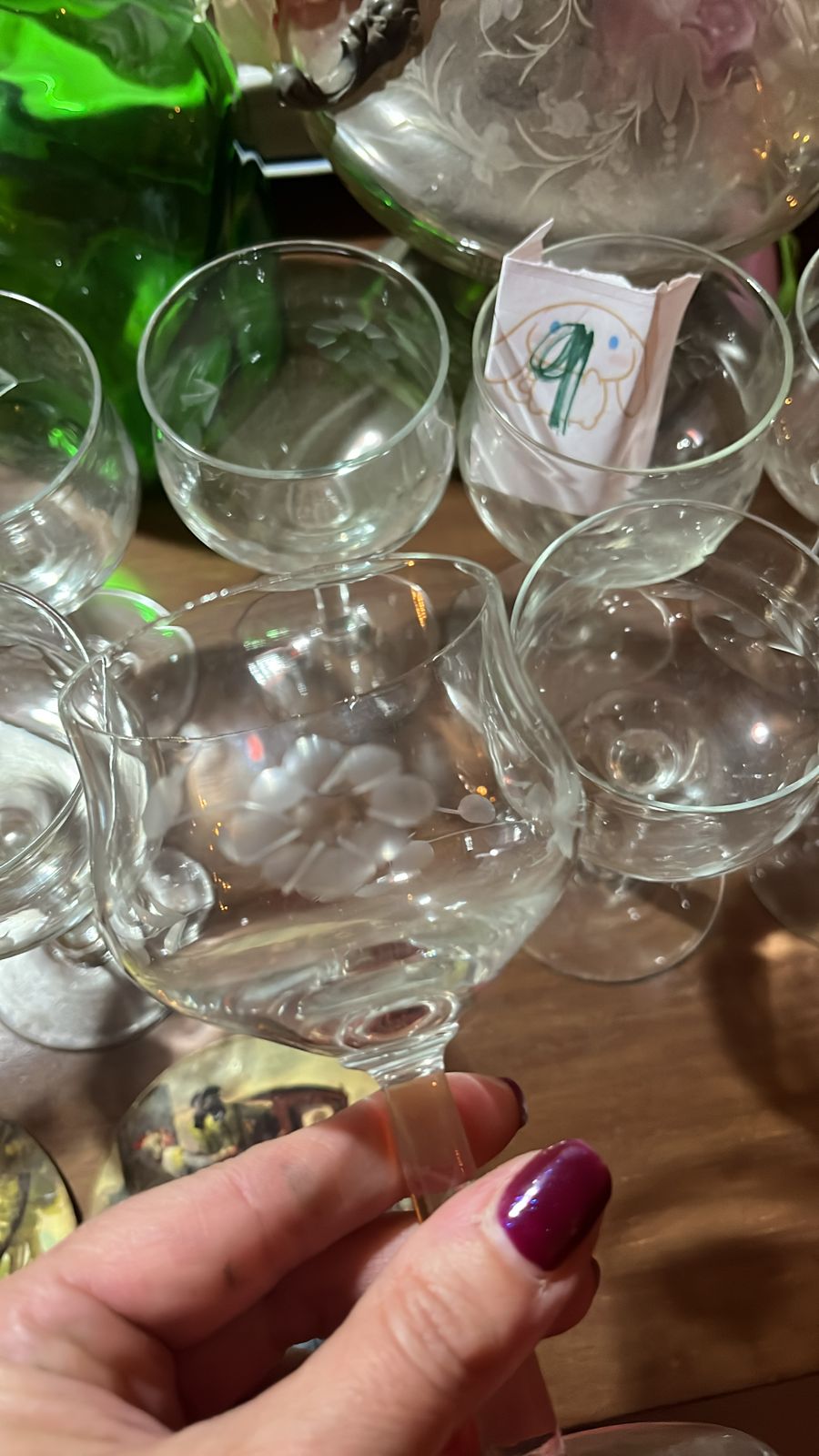 Juego de 37 copas talladas - Imagen 2