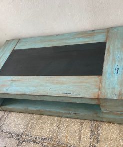 Mesa de centro rustica celeste