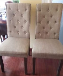 Juego 6 sillas capitoné lino beige