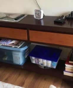 Rack TV con 2 cajones madera