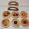 Set 6 Posavasos de Pino Oregón con soporte