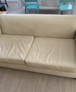 Sofá 3 cuerpos cuerina blanco