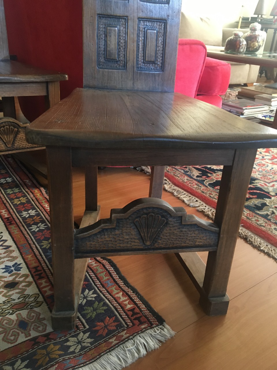 Juego 4 sillas talladas encina - Imagen 3