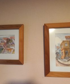 Par cuadros láminas Valparaíso marco madera