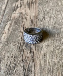 Anillo de plata 925 baño de oro blanco con Tanzanita