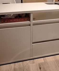 Rack TV blanco de melamina