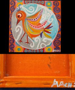 Cuadro ave naranja Andrea Chanut