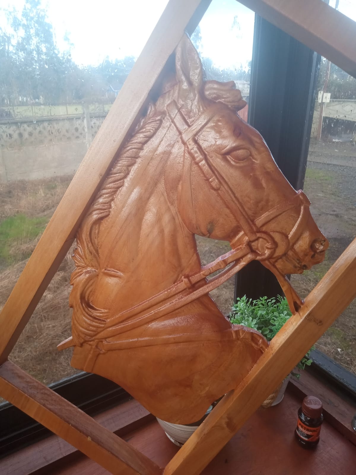 Cuadro tallado en madera Caballo - Imagen 2