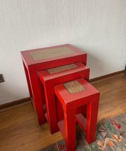 Mesas nido trio rojas La Travesía