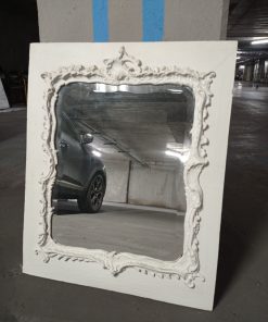 Espejo con marco madera pintada blanco