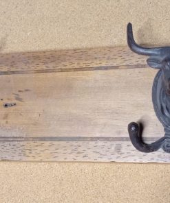 Perchero madera roble americano y fierro