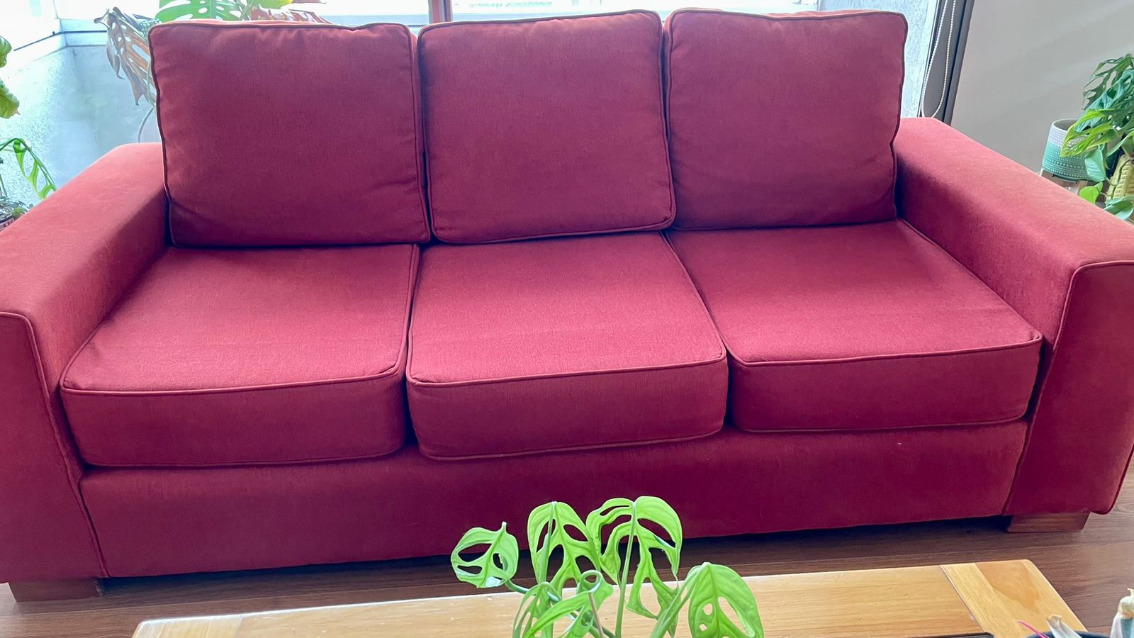 Sofá 3 cuerpos rojo Mueble Center - Imagen 2