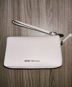 Billetera MK cuero mujer rosa