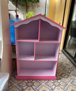 Mueble casita blanco y rosado