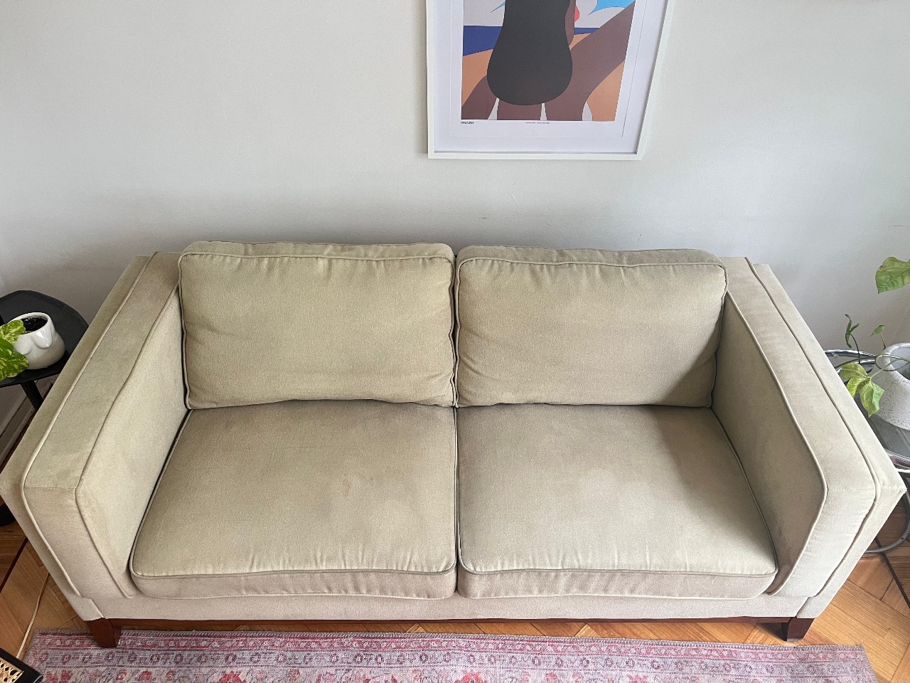 Sofá 3 cuerpos beige crudo