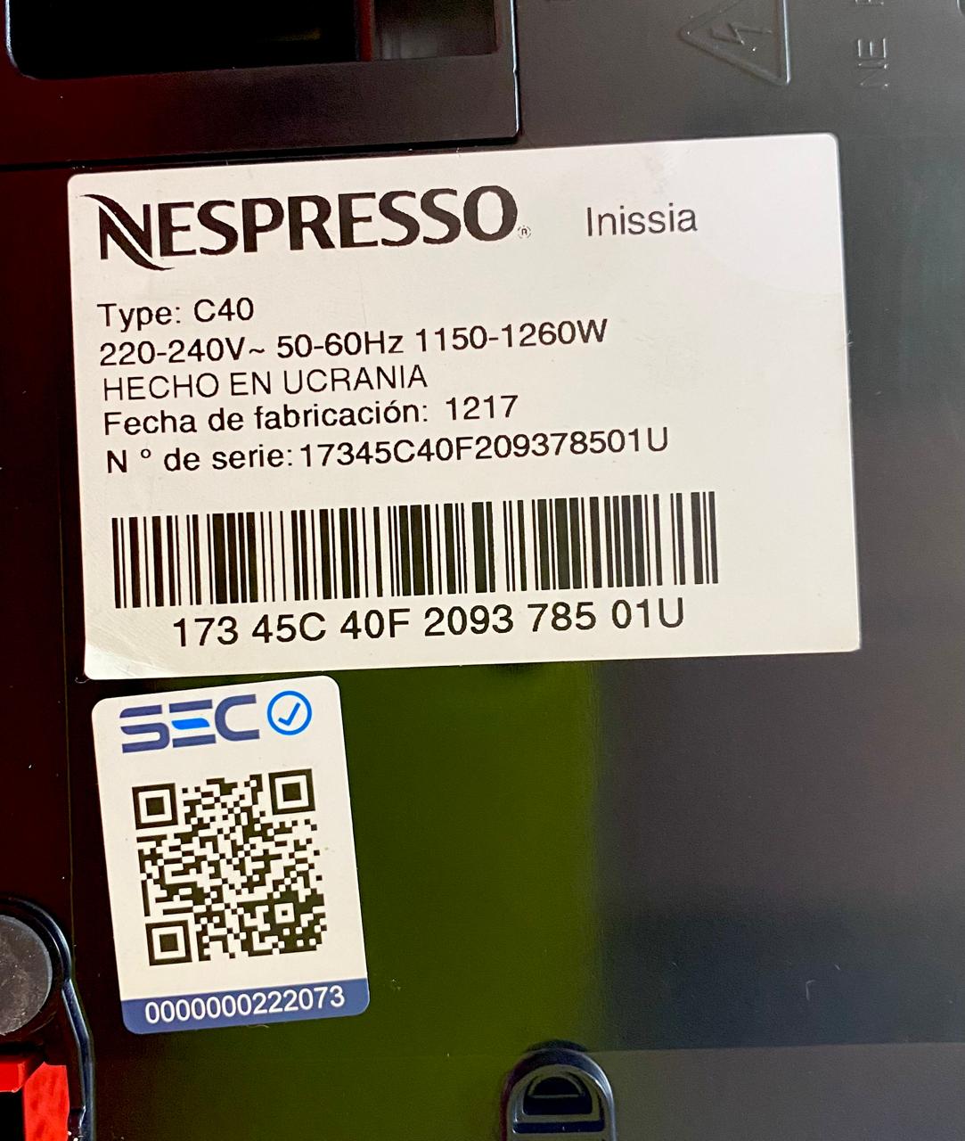 Cafetera Nespresso Inissia - Imagen 3