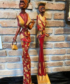 Par figuras pareja madera