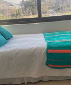 Set piecera crochet 1 plaza y 2 cojines velvet