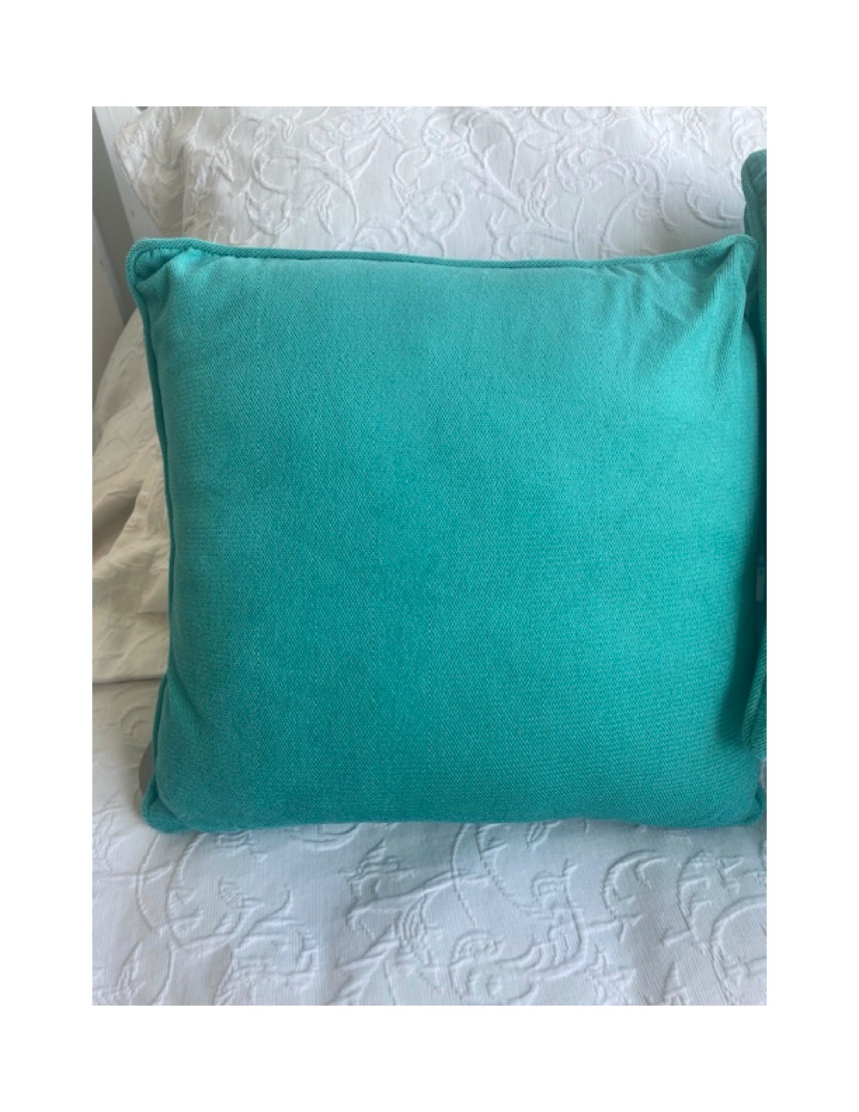 Set piecera crochet 1 plaza y 2 cojines velvet - Imagen 4