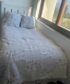 Set piecera 1 plaza patchwork con 2 fundas cojín